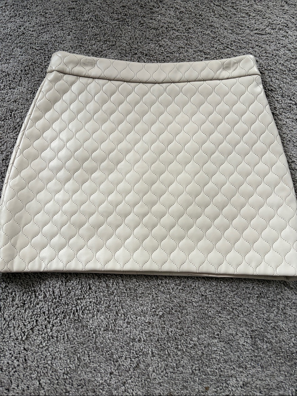 Greylin Quilted Cream Mini Skirt